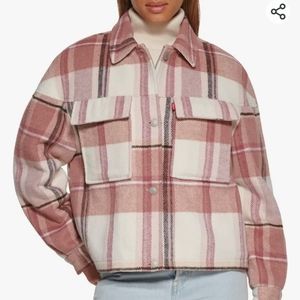 Levi's wool blend shorty shirt jacket pink